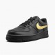 Nike Air Force 1 Sort Metallic Guld Removable Swoosh Pack CT2252 001 Dame/Herre