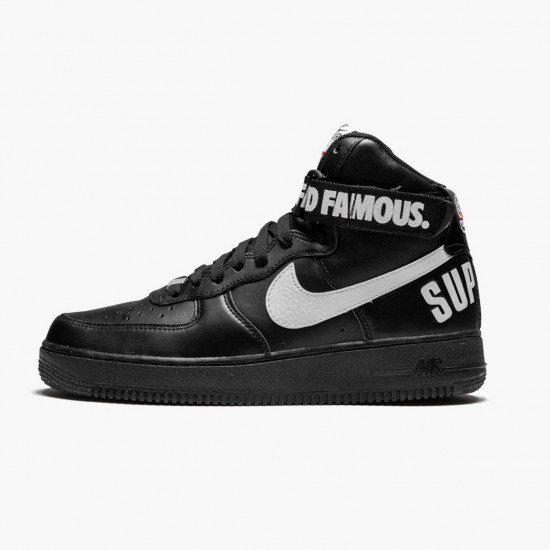 Nike Air Force 1 High Supreme World Famous Sort 698696 010 Dame/Herre