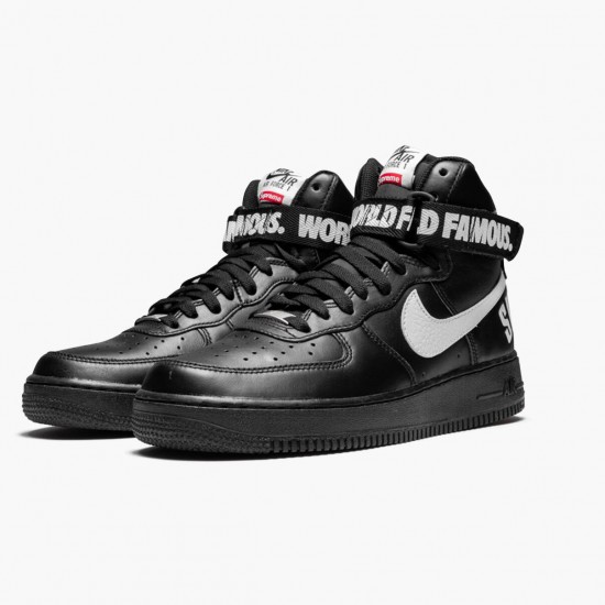 Nike Air Force 1 High Supreme World Famous Sort 698696 010 Dame/Herre