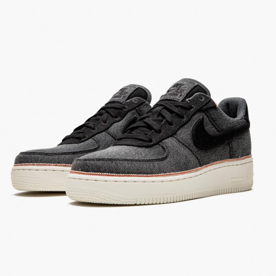 Nike Air Force 1 Low 3x1 Denim Sort 905345 006 Herre