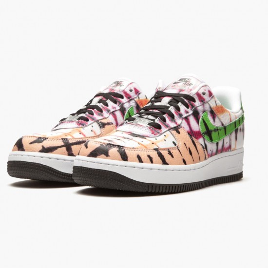 Nike Air Force 1 Low Sort Tie Dye CW1267 101 Dame/Herre