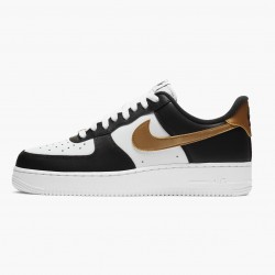 Nike Air Force 1 Low Sort Hvid Metallic Guld CZ9189 001 Dame/Herre