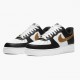 Nike Air Force 1 Low Sort Hvid Metallic Guld CZ9189 001 Dame/Herre