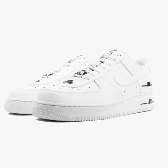 Nike Air Force 1 Low Double Air Low Hvid Sort CJ1379 100 Dame/Herre