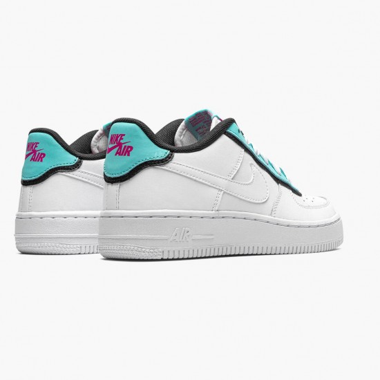 Nike Air Force 1 Low GS Double Layer Aqua Sort BV1084 100 Dame