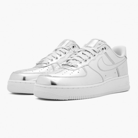 Nike Air Force 1 Low Metallic Chrome CQ6566 001 Dame/Herre