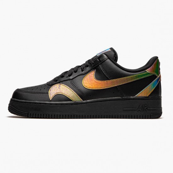 Nike Air Force 1 Low Misplaced Swooshes Sort Multi CK7214 001 Dame/Herre