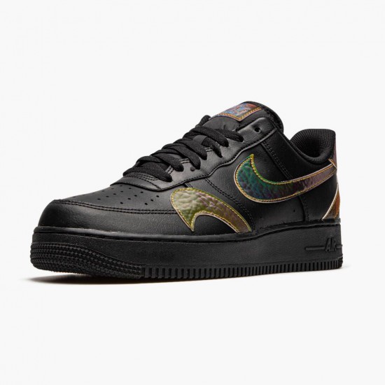 Nike Air Force 1 Low Misplaced Swooshes Sort Multi CK7214 001 Dame/Herre