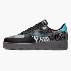 Nike Air Force 1 Low Off Noir Pure Platin CI0066 001 Dame/Herre