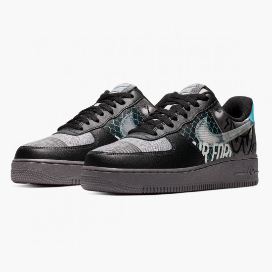 Nike Air Force 1 Low Off Noir Pure Platin CI0066 001 Dame/Herre