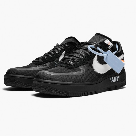 Nike Air Force 1 Low Off Hvid Sort Hvid AO4606 001 Herre