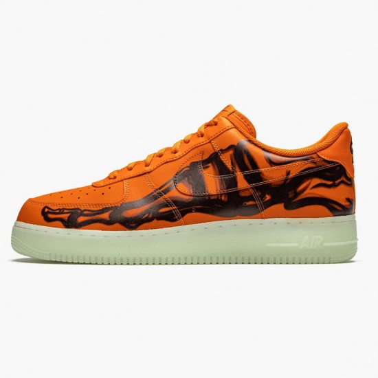 Nike Air Force 1 Low Orange Skeleton CU8067 800 Dame/Herre