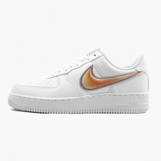 Nike Air Force 1 Low Oversized Swoosh Hvid Orange Peel AO2441 102 Dame/Herre