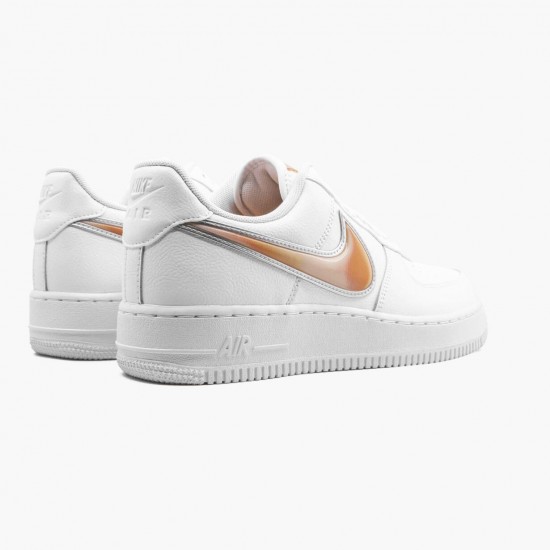 Nike Air Force 1 Low Oversized Swoosh Hvid Orange Peel AO2441 102 Dame/Herre