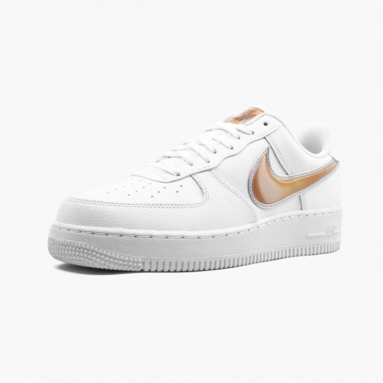 Nike Air Force 1 Low Oversized Swoosh Hvid Orange Peel AO2441 102 Dame/Herre