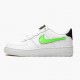 Nike Air Force 1 Low Removable Swoosh Hvid Grøn Strike AR7446 100 Dame/Herre