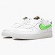 Nike Air Force 1 Low Removable Swoosh Hvid Grøn Strike AR7446 100 Dame/Herre