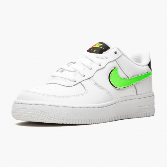 Nike Air Force 1 Low Removable Swoosh Hvid Grøn Strike AR7446 100 Dame/Herre