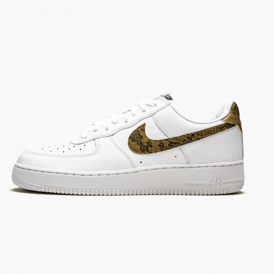 Nike Air Force 1 Low Retro Ivory Snake AO1635 100 Dame/Herre