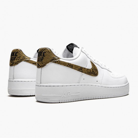 Nike Air Force 1 Low Retro Ivory Snake AO1635 100 Dame/Herre