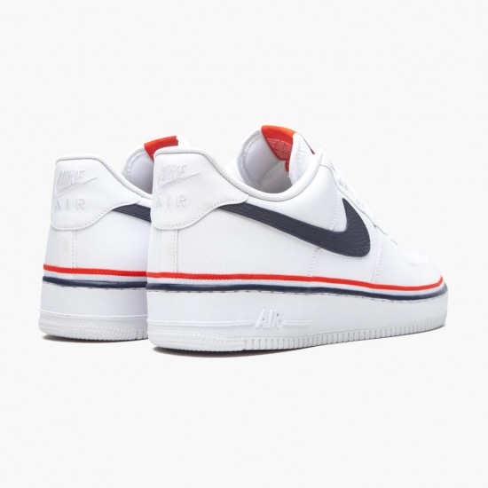 Nike Air Force 1 Low Ribbon Hvid Blå CJ1377 100 Dame/Herre