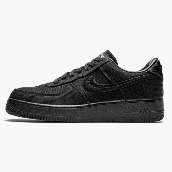 Nike Air Force 1 Low Stussy Sort CZ9084 001 Dame/Herre