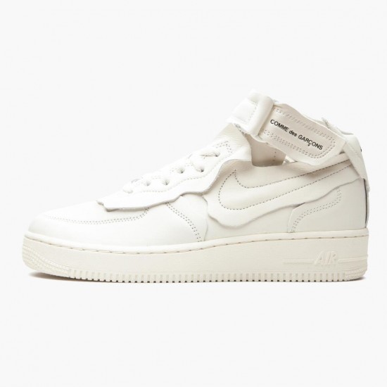 Nike Air Force 1 Mid Comme des Garcons Hvid DC3601 100 Dame/Herre