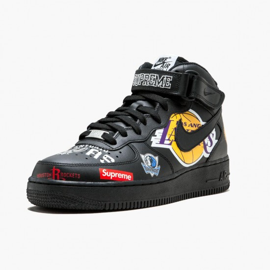 Nike Air Force 1 Mid Supreme NBA Sort AQ8017 001 Dame/Herre