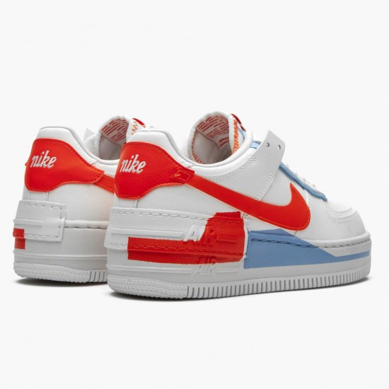 Nike Air Force 1 Shadow Summit Hvid Team Orange CQ9503 100 Dame/Herre