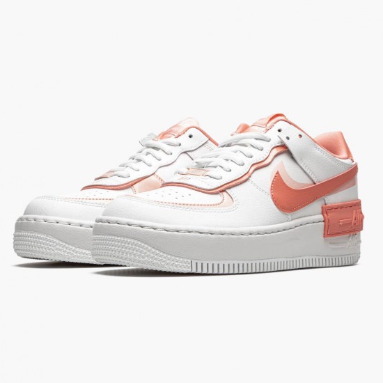 Nike Air Force 1 Shadow Hvid Coral Lyserød CJ1641 101 Dame/Herre