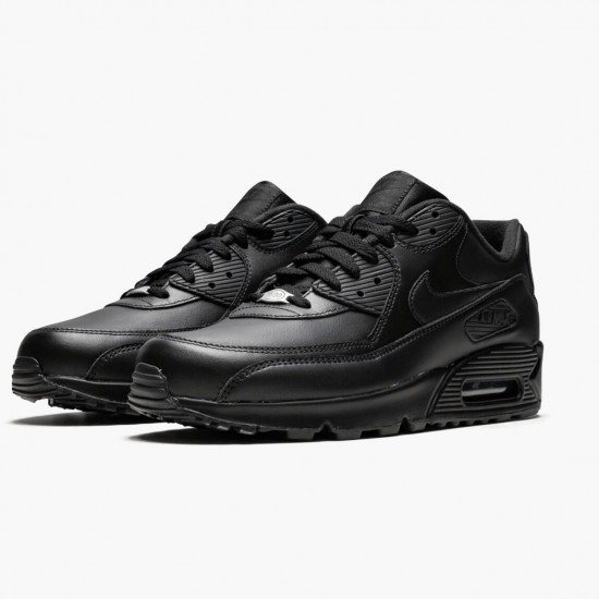 Nike Air Max 90 Leather Sort 302519 001 Dame/Herre