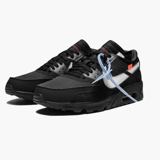 Nike Air Max 90 OFF WHITE Sort AA7293 001 Dame/Herre