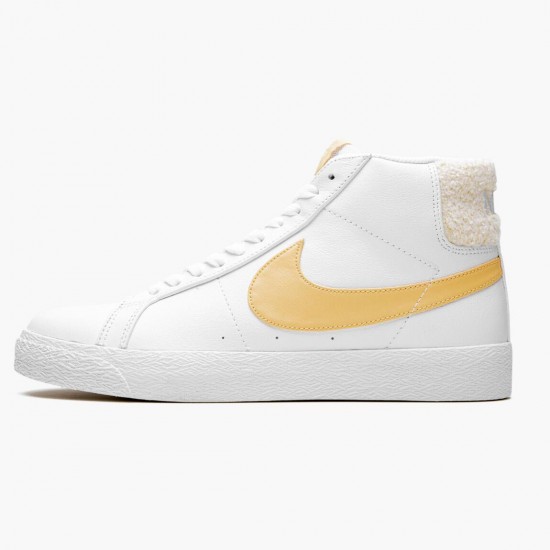 Nike SB Zoom Blazer Mid Hvid Celestial Guld CJ6983 102 Dame/Herre