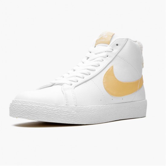 Nike SB Zoom Blazer Mid Hvid Celestial Guld CJ6983 102 Dame/Herre