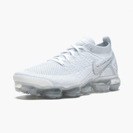 Nike Air VaporMax Flyknit 2 Hvid Vast Grå 942842 105 Dame/Herre