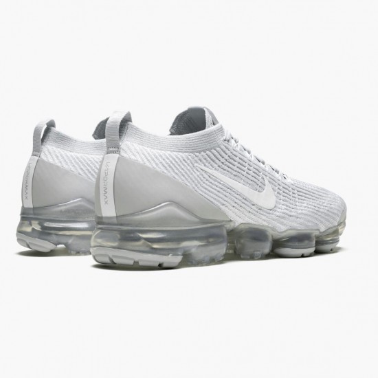 Nike Air VaporMax Flyknit 3 Hvid Pure Platin 900 102 Dame/Herre