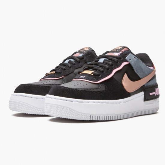 Dame Nike Air Force 1 Low Shadow Sort Light Arctic Lyserød Claystone Rød CU5315-001