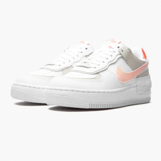 Dame Nike Air Force 1 Shadow Hvid/Crimson Tint DH3896-100