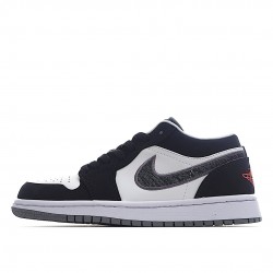 Nike Air Jordan 1 Low Sort Hvid Wolf Grå Infrared 23 553558-029 Dame/Herre