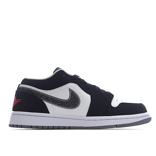 Nike Air Jordan 1 Low Sort Hvid Wolf Grå Infrared 23 553558-029 Dame/Herre