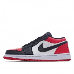 Nike Air Jordan 1 Low Rød Sort Toe 553558-618 Dame/Herre