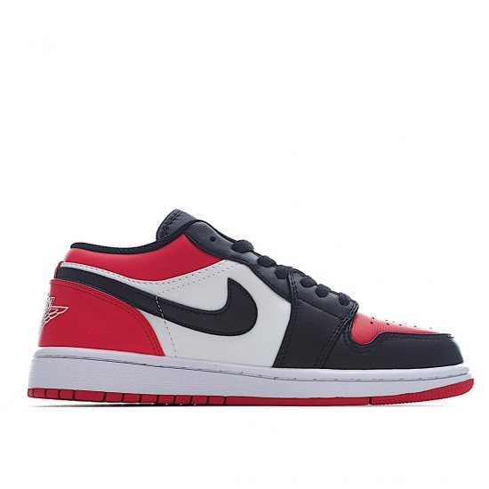 Nike Air Jordan 1 Low Rød Sort Toe 553558-618 Dame/Herre