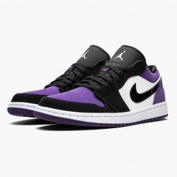 Nike Air Jordan 1 Low "Court Purple" Dame/Herre 553558 125 Hvid/Sort-Court Lilla 