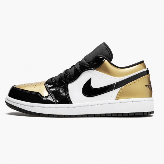 Nike Air Jordan 1 Low Gold Toe Dame/Herre CQ9447 700 Sort/Guld-Sort