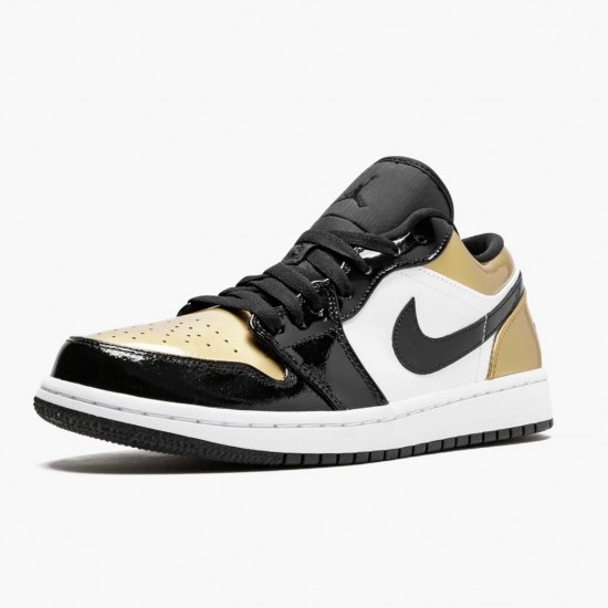 Nike Air Jordan 1 Low Gold Toe Dame/Herre CQ9447 700 Sort/Guld-Sort