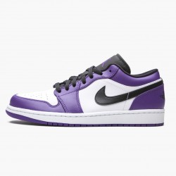 Nike Air Jordan 1 Retro Low "Court Purple" Dame/Herre 553558 500 Court Lilla/Sort-Hvid 