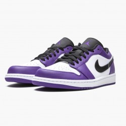 Nike Air Jordan 1 Retro Low "Court Purple" Dame/Herre 553558 500 Court Lilla/Sort-Hvid 