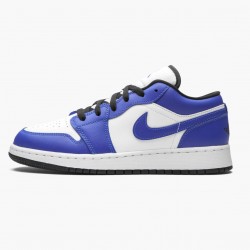 Nike Air Jordan 1 Retro Low "Game Royal" Dame/Herre 553560 124 Hvid/Game Royal-Sort 