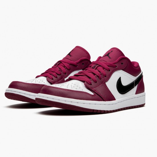 Nike Air Jordan 1 Retro Low Noble Red Dame/Herre 553558 604 Noble Rød/Sort-Hvid