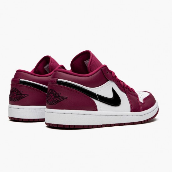 Nike Air Jordan 1 Retro Low Noble Red Dame/Herre 553558 604 Noble Rød/Sort-Hvid